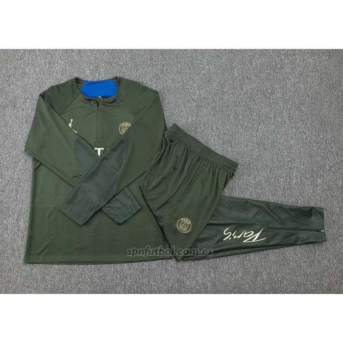Chandal de Sudadera del Paris Saint-Germain Jordan Nino 2023-2024 Verde